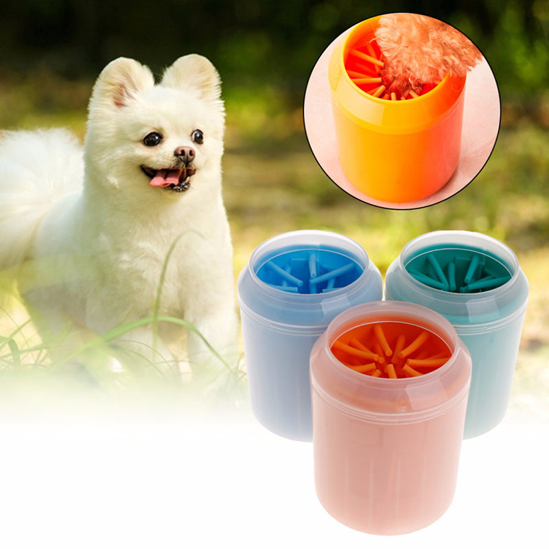 Pet Paw Cleaner Cleaning Kit Cup Soft Brush Can