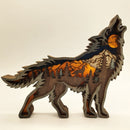 Wooden ornaments Creative animal totem Christmas decoration carving scenery wooden crafts