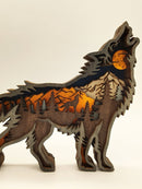 Wooden ornaments Creative animal totem Christmas decoration carving scenery wooden crafts