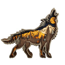 Wooden ornaments Creative animal totem Christmas decoration carving scenery wooden crafts