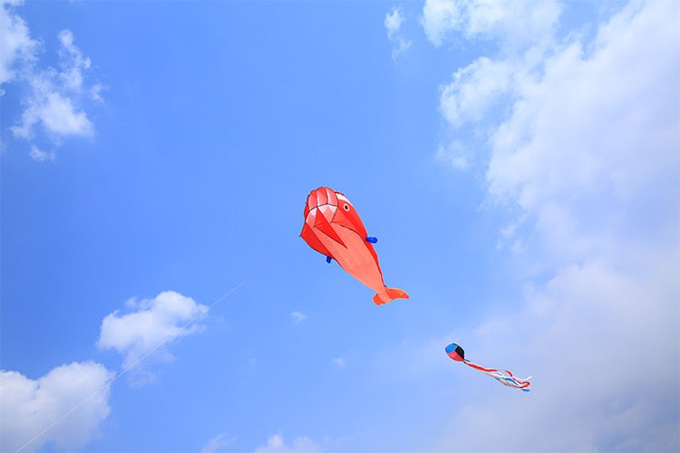 free shipping large dolphin kite flying soft kites line ripstop nylon outdoor toys octopus kite factory alien inflatable kites