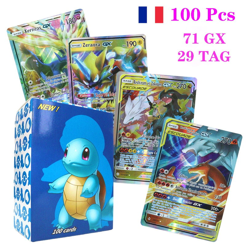 55-100pcs New Pokemon English French Spanish Cards Box Vmax GX Charizard Pikachu Hobbies Rare Collection Battle Cards Toys Gifts