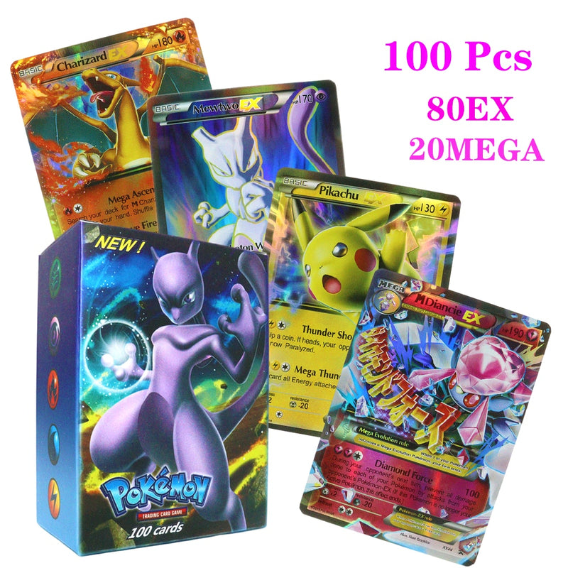 55-100pcs New Pokemon English French Spanish Cards Box Vmax GX Charizard Pikachu Hobbies Rare Collection Battle Cards Toys Gifts