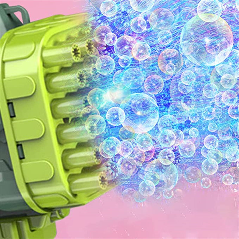 Dinosaur Soap Bubble Gun Machine Toy 32 Holes Electric Automatic Bazooka Bubble Maker Gun Outdoor Party Kids Toys Gifts