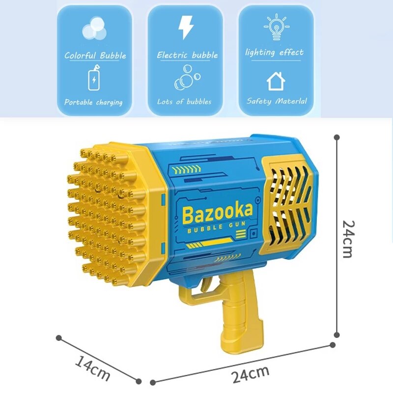 69 delik roket aydınlık kabarcık tabancası Gatling elektrikli sabun kabarcık makinesi çocuk küçük oyuncaklar otomatik Blower ile ışık hediyeler