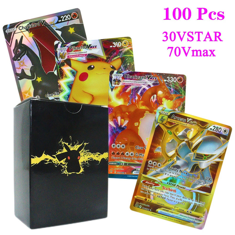 55-100pcs New Pokemon English French Spanish Cards Box Vmax GX Charizard Pikachu Hobbies Rare Collection Battle Cards Toys Gifts