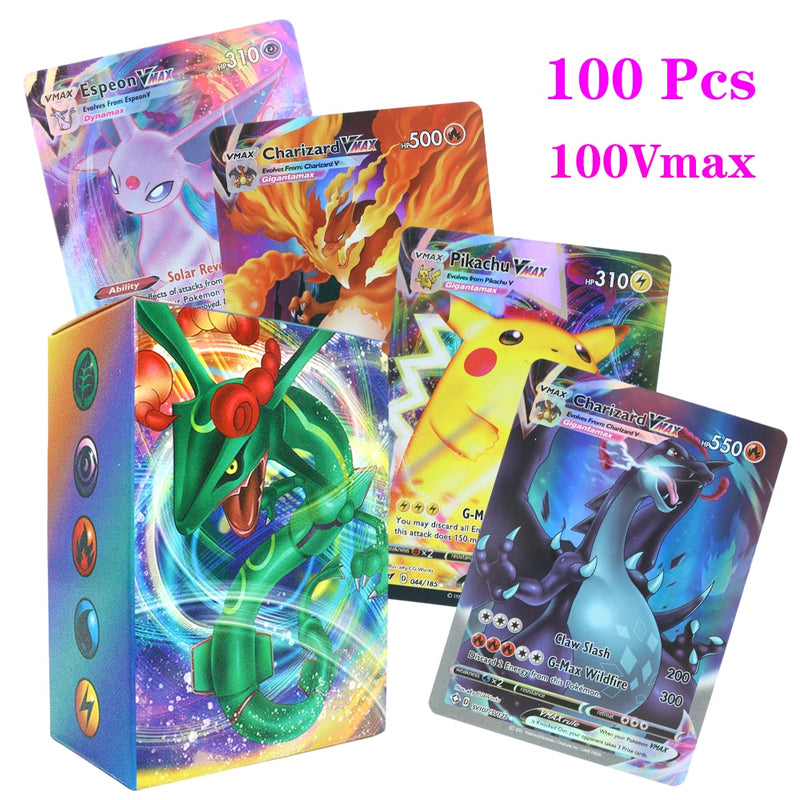 55-100pcs New Pokemon English French Spanish Cards Box Vmax GX Charizard Pikachu Hobbies Rare Collection Battle Cards Toys Gifts