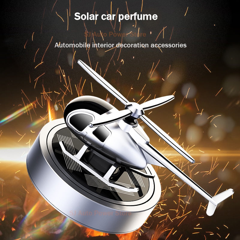 Solar Car Air Freshener Helicopter Fragrance Auto Flavoring Supplies Interior Accessories Propeller Rotating Perfume Diffuser