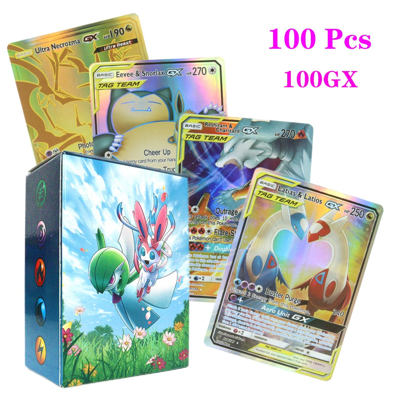 55-100pcs New Pokemon English French Spanish Cards Box Vmax GX Charizard Pikachu Hobbies Rare Collection Battle Cards Toys Gifts