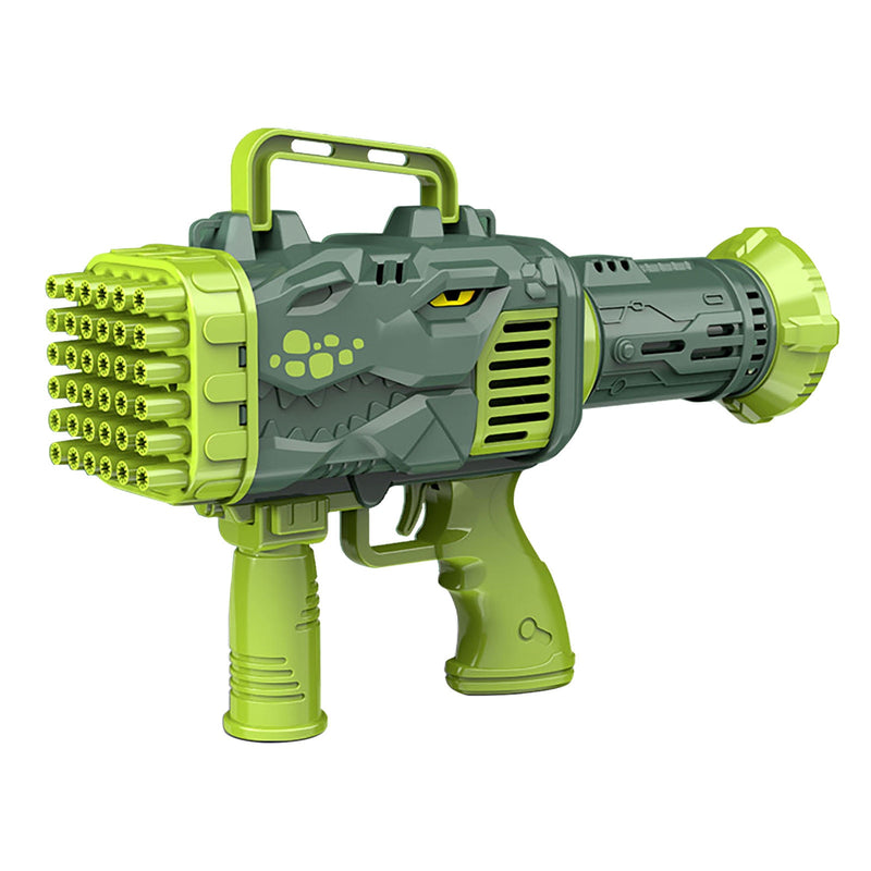 Dinosaur Soap Bubble Gun Machine Toy 32 Holes Electric Automatic Bazooka Bubble Maker Gun Outdoor Party Kids Toys Gifts