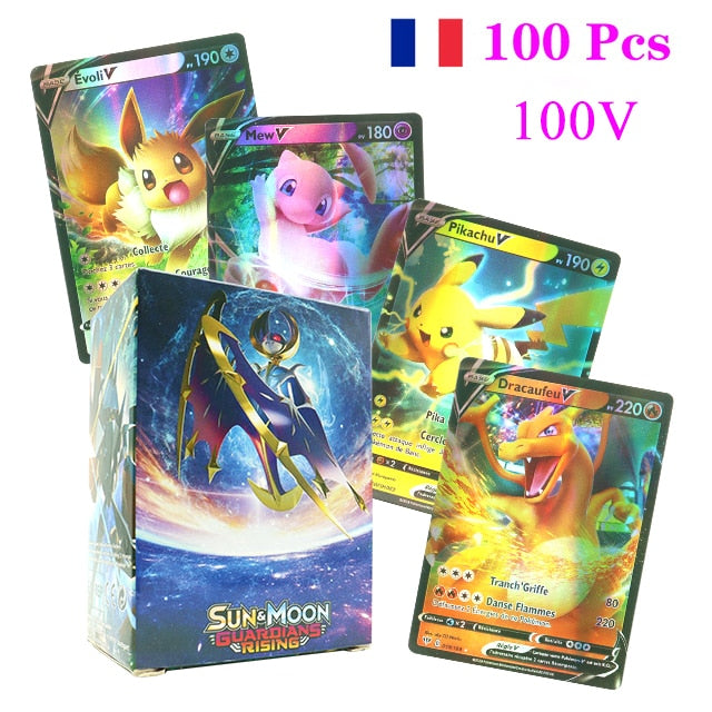 55-100pcs New Pokemon English French Spanish Cards Box Vmax GX Charizard Pikachu Hobbies Rare Collection Battle Cards Toys Gifts