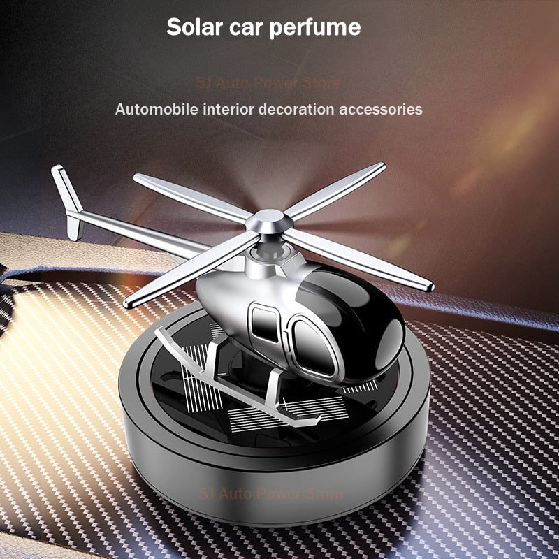 Solar Car Air Freshener Helicopter Fragrance Auto Flavoring Supplies Interior Accessories Propeller Rotating Perfume Diffuser