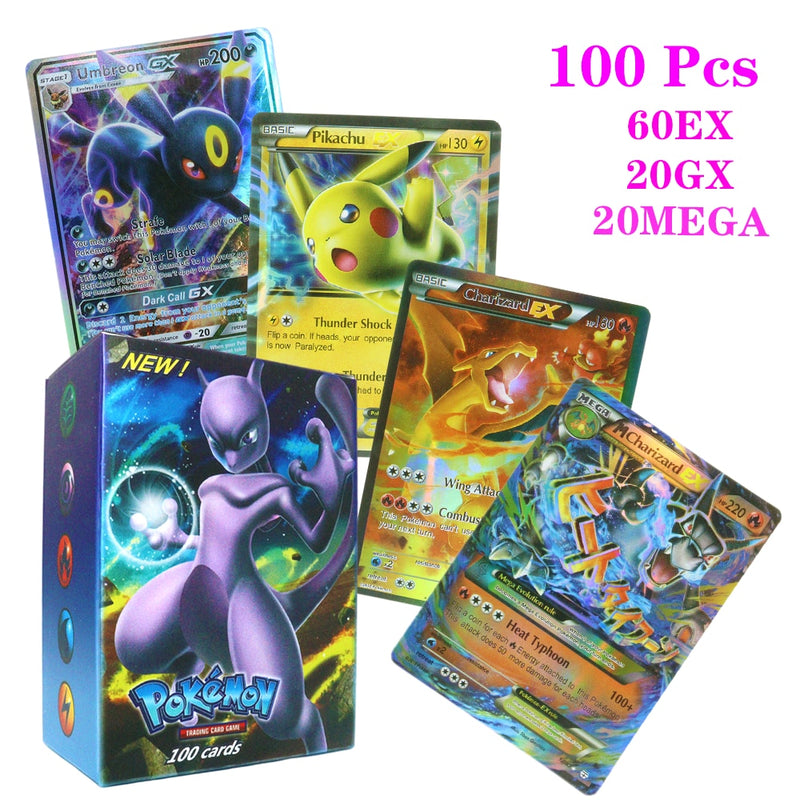 55-100pcs New Pokemon English French Spanish Cards Box Vmax GX Charizard Pikachu Hobbies Rare Collection Battle Cards Toys Gifts