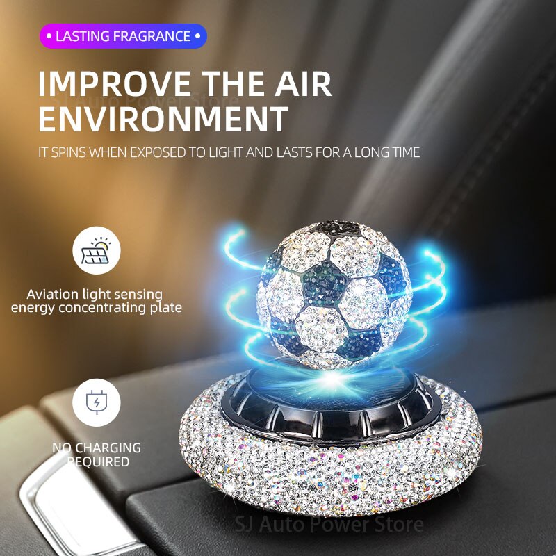 Solar Car Air Freshener Rotary Diamond Football Aromatherapy Diffusion Accessories Indoor Durable Men Dnd Women Original Perfume