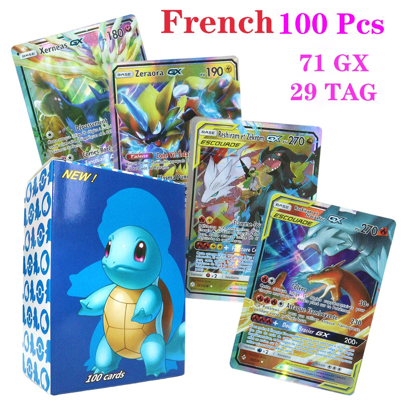 55-100pcs New Pokemon English French Spanish Cards Box Vmax GX Charizard Pikachu Hobbies Rare Collection Battle Cards Toys Gifts