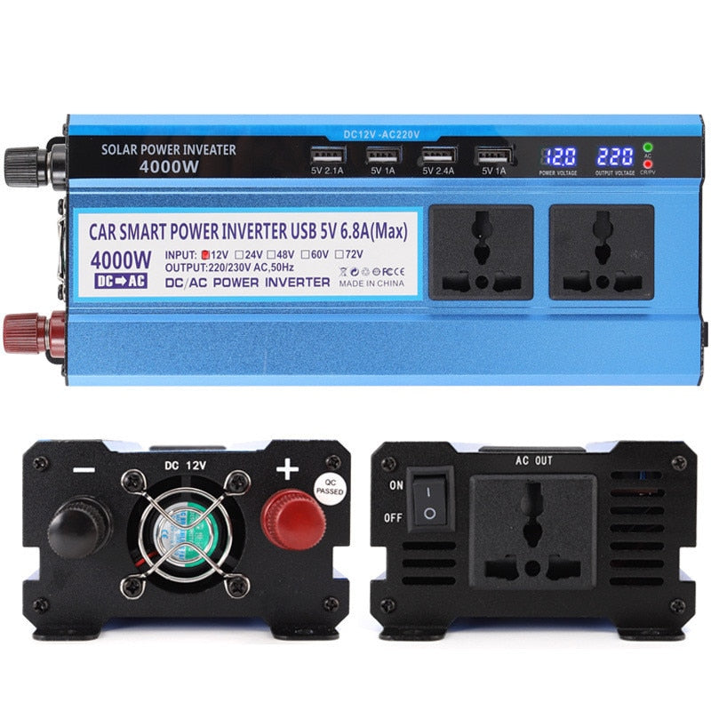 500W 5000W Car Inverter 12V DC/24 DC To 220V AC Power Converter LED Display Dual USB Pure Sine Wave New Car Inverter Charger