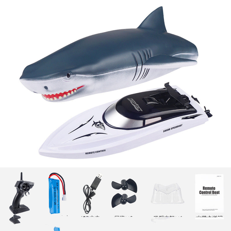 2021 New Electric Shark RC Boat Vehicles Waterproof Swimming Pool Simulation Model Toys 2 In 1 High-speed Remote Control Boat