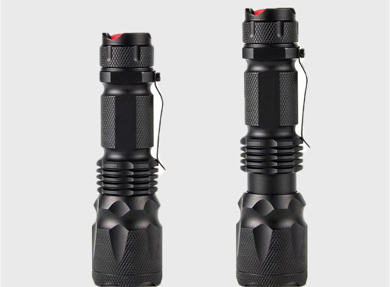 LED Mini Telescopic Zoom Rechargeable Strong Light Flashlight