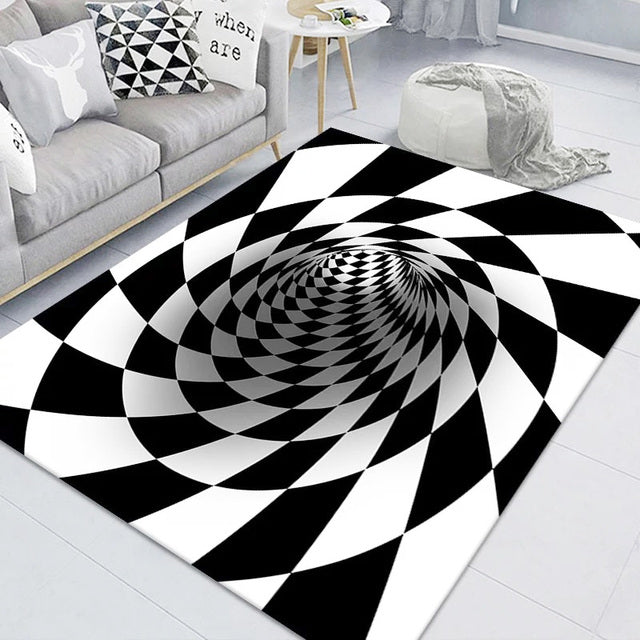 3D Halloween Carpet Living Room Bedroom Floor Mat Clown Trap Visual Carpet Sewer Manhole Cover Clown Horror Non-slip Home Rug