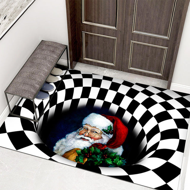 3D Halloween Carpet Living Room Bedroom Floor Mat Clown Trap Visual Carpet Sewer Manhole Cover Clown Horror Non-slip Home Rug