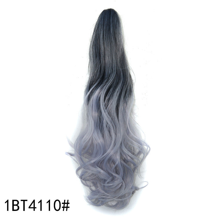 Colorful Gradient Color Clip Ponytail Wig