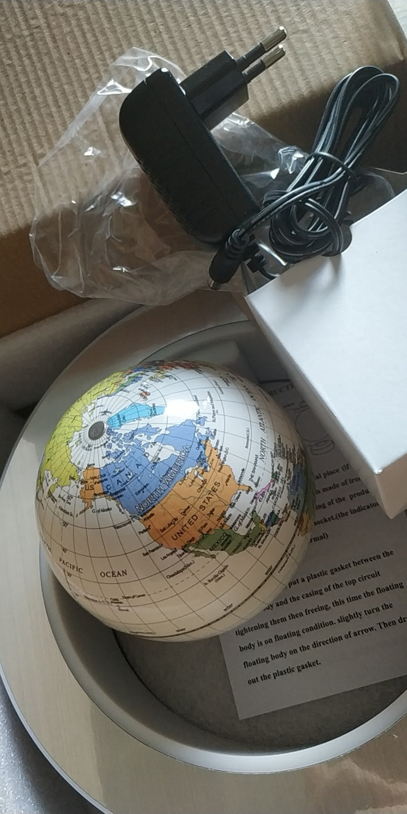 Round LED World Map Floating Globe