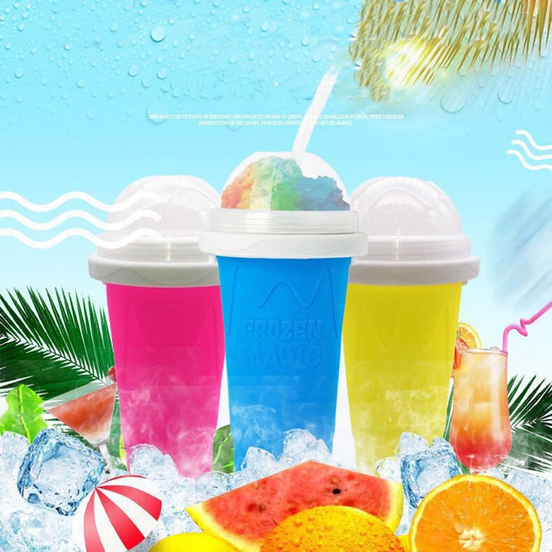 Silicone Quick-frozen Ice Cream Maker Squeeze Cup DIY Homemade Durable Squeeze Quick Cooling Cup Milkshake Bottle Smoothie Cup