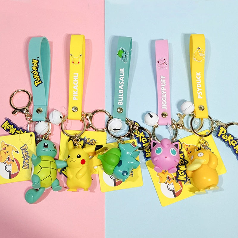 Original Pokemon Pikachu Figures Fashion Cartoon Keychain Pendant Pokémon Anime Decorations Model Toys Dolls Child Birthday Gift