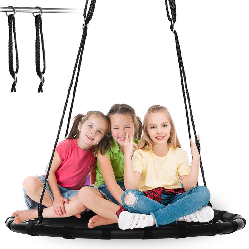 45&quot; Saucer Tree Swing Indoor Outdoor Platform Saucer Web Swing With Hanging Strap Kit for Kids Adults Christmas Gift