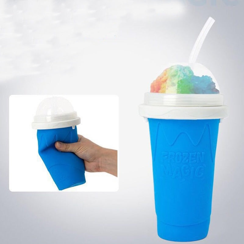 Silicone Quick-frozen Ice Cream Maker Squeeze Cup DIY Homemade Durable Squeeze Quick Cooling Cup Milkshake Bottle Smoothie Cup