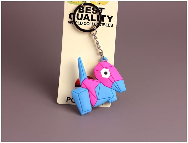 Pokemon Anime Marowak Abra Gengar Ponyta Porygon Alloy Silicone Keychain Accessories Pendant Bag Key Ring Pendant Birthday Gifts