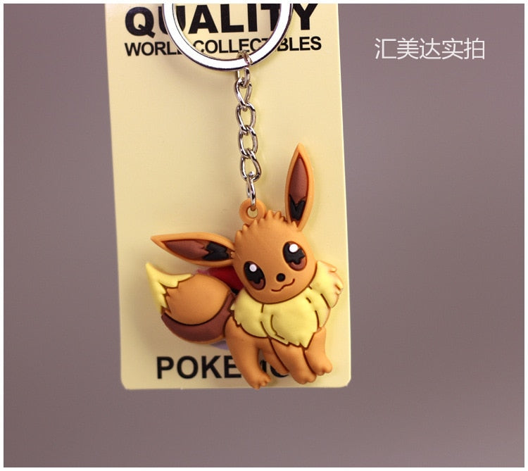 Pokemon Anime Marowak Abra Gengar Ponyta Porygon Alloy Silicone Keychain Accessories Pendant Bag Key Ring Pendant Birthday Gifts