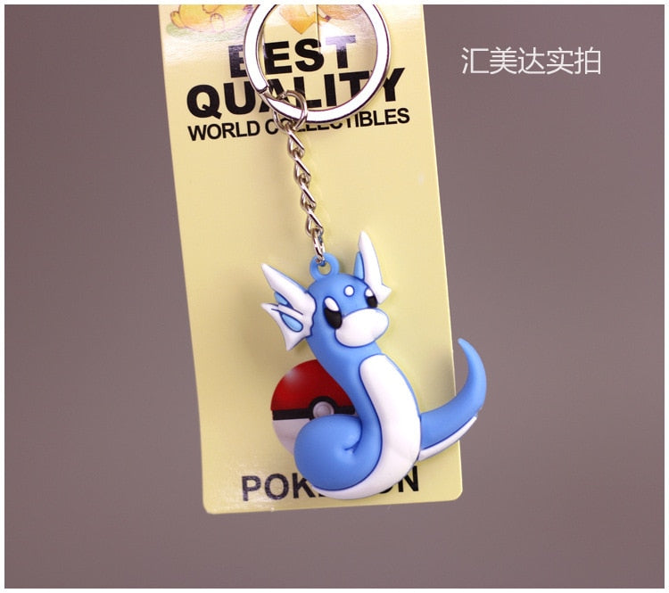 Pokemon Anime Marowak Abra Gengar Ponyta Porygon Alloy Silicone Keychain Accessories Pendant Bag Key Ring Pendant Birthday Gifts