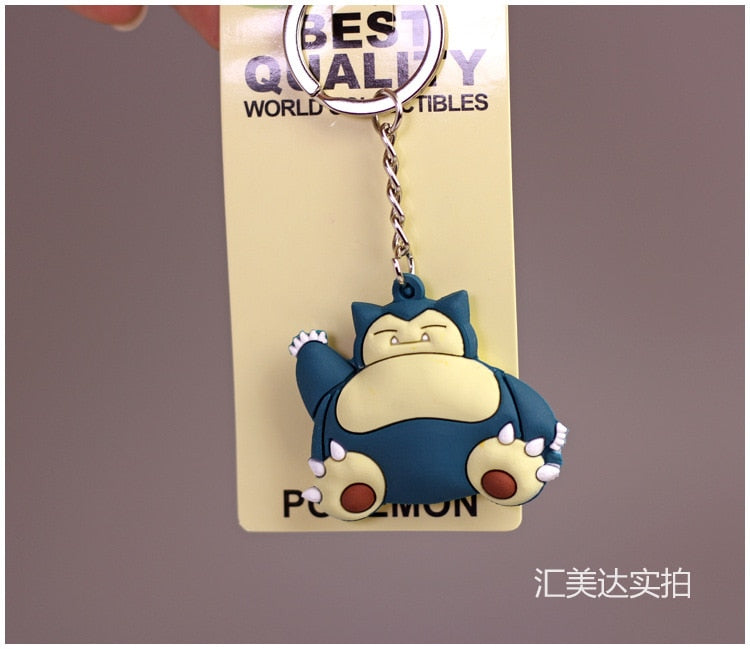 Pokemon Anime Marowak Abra Gengar Ponyta Porygon Alloy Silicone Keychain Accessories Pendant Bag Key Ring Pendant Birthday Gifts