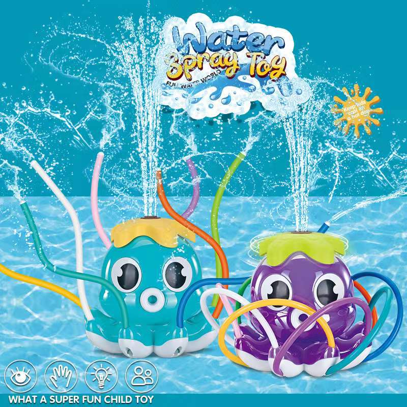 Water Spray Outdoor Toy Octopus Sprinkler Backyard Garden Water Toys Summer Yard Cartoon Splash Sprinkler Baby Bath Toy for Kids