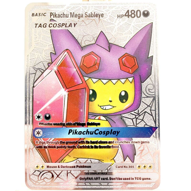 2022 Pokemon 27 Styles New Mewtwo GX MEGA Gold Metal Card Super Game Collection Anime Cards Toys for Children Christmas Gift