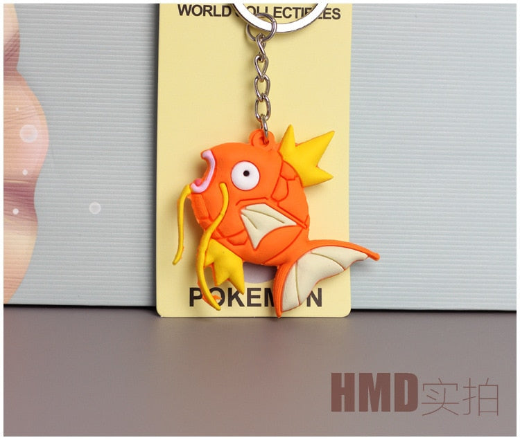 Pokemon Anime Marowak Abra Gengar Ponyta Porygon Alloy Silicone Keychain Accessories Pendant Bag Key Ring Pendant Birthday Gifts