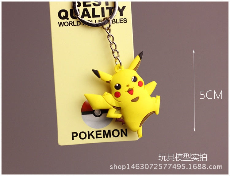 Pokemon Anime Marowak Abra Gengar Ponyta Porygon Alloy Silicone Keychain Accessories Pendant Bag Key Ring Pendant Birthday Gifts