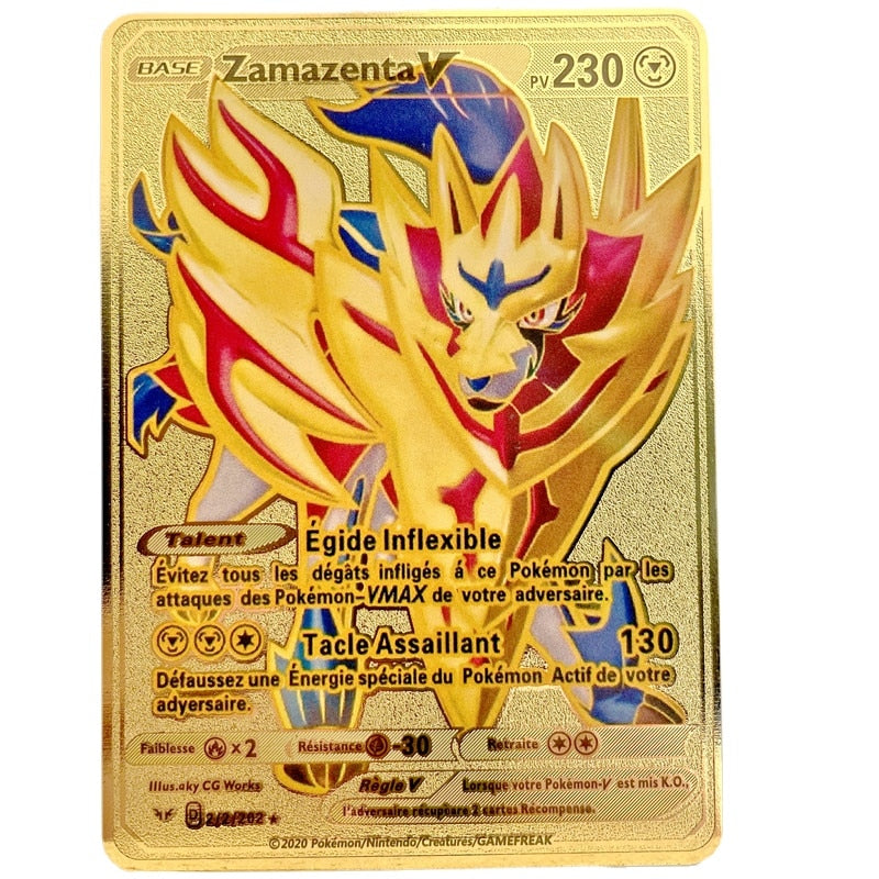 2022 Pokemon 27 Styles New Mewtwo GX MEGA Gold Metal Card Super Game Collection Anime Cards Toys for Children Christmas Gift