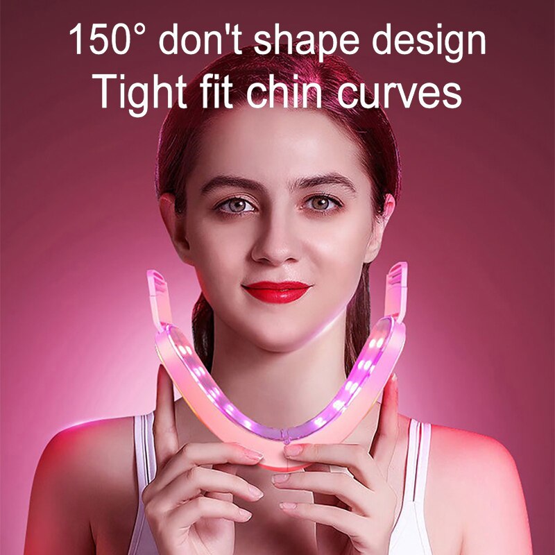 LED Photon Therapy Facial Slimming Vibration Massager EMS Face Lifting Massager Double Chin V-shaped Cheek Lift For Household