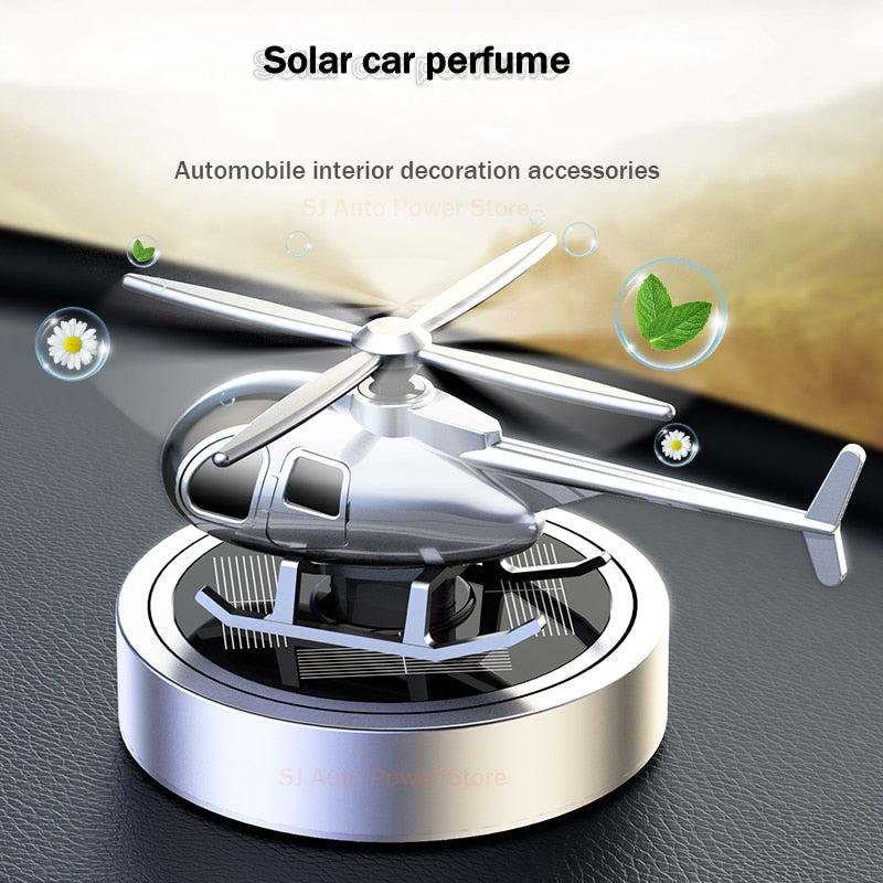 Solar Car Air Freshener Helicopter Fragrance Auto Flavoring Supplies Interior Accessories Propeller Rotating Perfume Diffuser