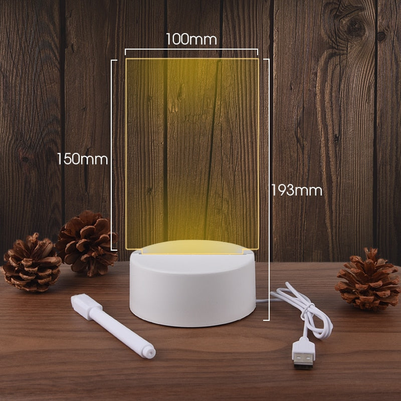 Note Board Creative Led Night Light USB Message Board Holiday Light  With Pen Gift For Children Girlfriend Decoration Night Lamp