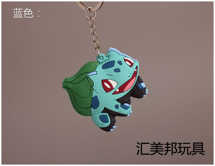 Pokemon Anime Marowak Abra Gengar Ponyta Porygon Alloy Silicone Keychain Accessories Pendant Bag Key Ring Pendant Birthday Gifts