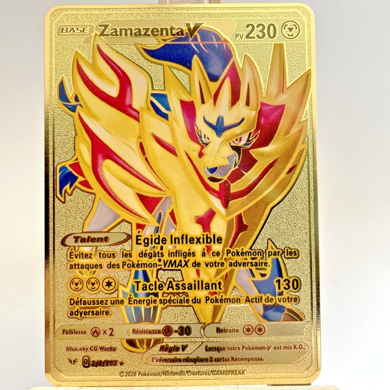 2022 Pokemon 27 Styles New Mewtwo GX MEGA Gold Metal Card Super Game Collection Anime Cards Toys for Children Christmas Gift