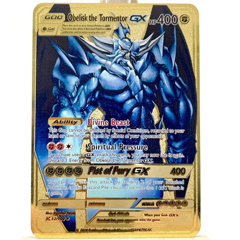 2022 Pokemon 27 Styles New Mewtwo GX MEGA Gold Metal Card Super Game Collection Anime Cards Toys for Children Christmas Gift