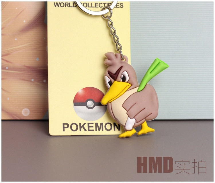 Pokemon Anime Marowak Abra Gengar Ponyta Porygon Alloy Silicone Keychain Accessories Pendant Bag Key Ring Pendant Birthday Gifts