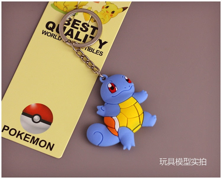 Pokemon Anime Marowak Abra Gengar Ponyta Porygon Alloy Silicone Keychain Accessories Pendant Bag Key Ring Pendant Birthday Gifts