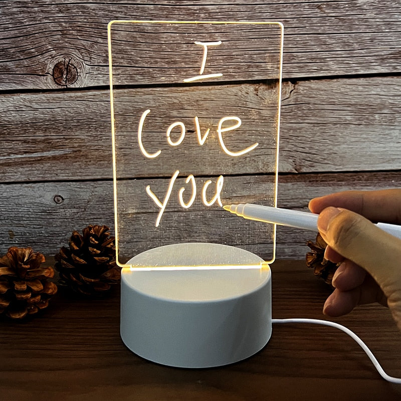 Note Board Creative Led Night Light USB Message Board Holiday Light  With Pen Gift For Children Girlfriend Decoration Night Lamp