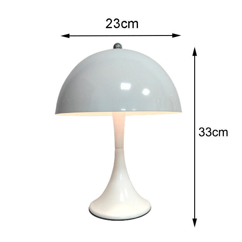 LED Mushroom Rechargeable Table Lamp Bedroom Bedside Lamp Danish Design Semicircular Lampshade Hotel Decorative Lamp