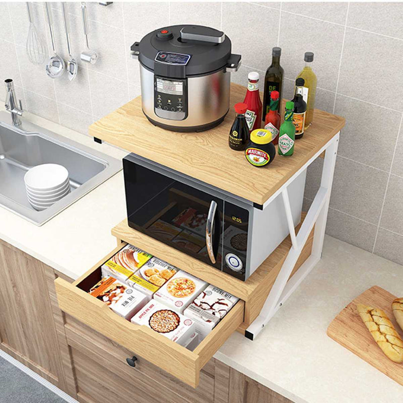 Kitchen Microwave Oven Rack With Drawer